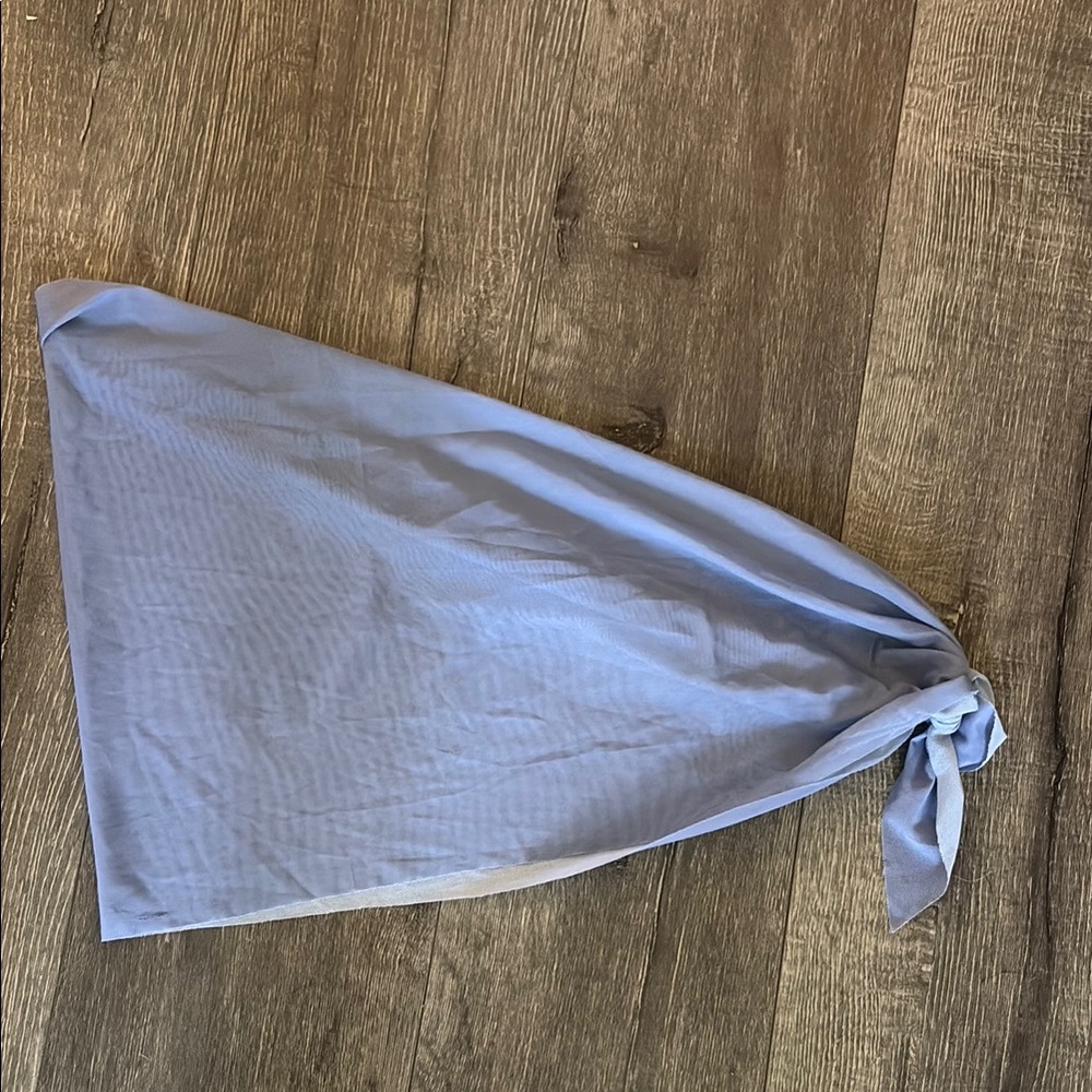 Blue Asymmetrical Wrap Swim Coverup